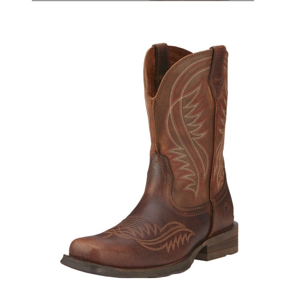 Ariat Rambler Revival Men Western Boot Brown Leather Square Toe 10016367 Sz 10 D